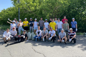 38 bags of garbage were collected by KazakhExport employees at Subbotnik (voluntary community work)