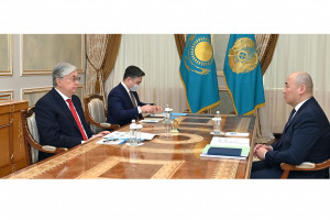 Глава государства принял председателя правления АО «Национальный управляющий холдинг «Байтерек» Каната Шарлапаева